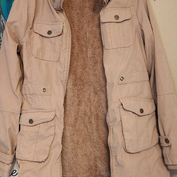 Coat #Mo medium calm pink jacket fake fur lining very warm bomber jacket style - Picture 10 of 11